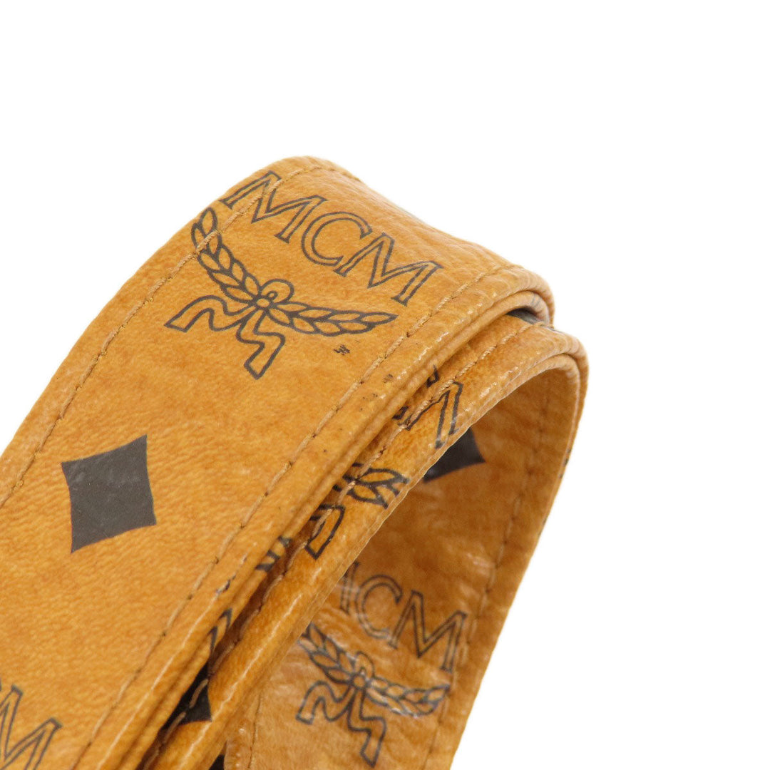 MCM Shoulder Bag leather Brown Logo design Women Used Authentic