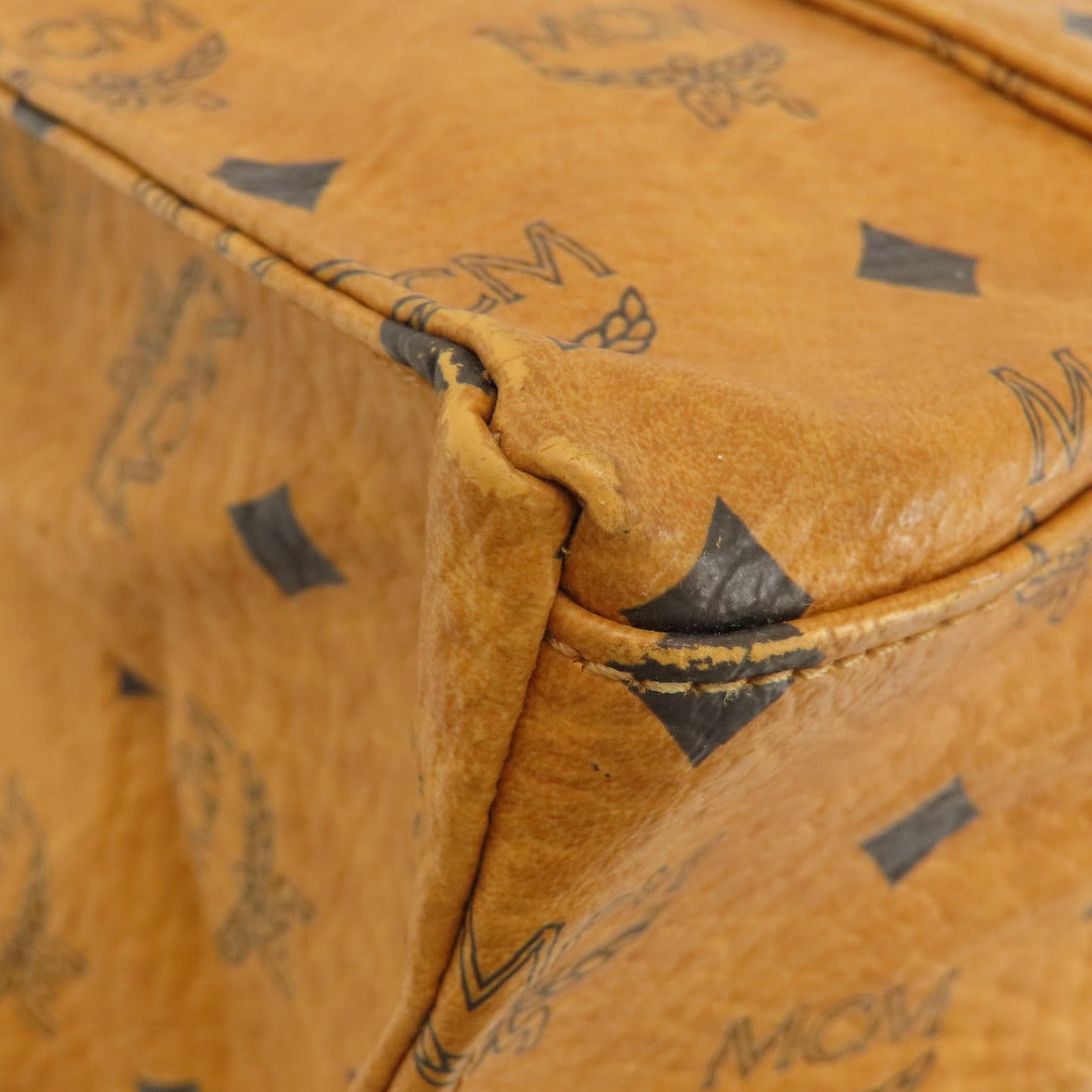 MCM Shoulder Bag leather Brown Logo design Women Used Authentic