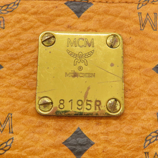 MCM Shoulder Bag leather Brown Logo design Women Used Authentic