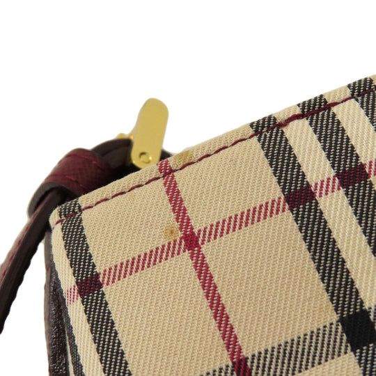 BURBERRY Handbag Canvas, Leather beige Nova Check Women Used Authentic