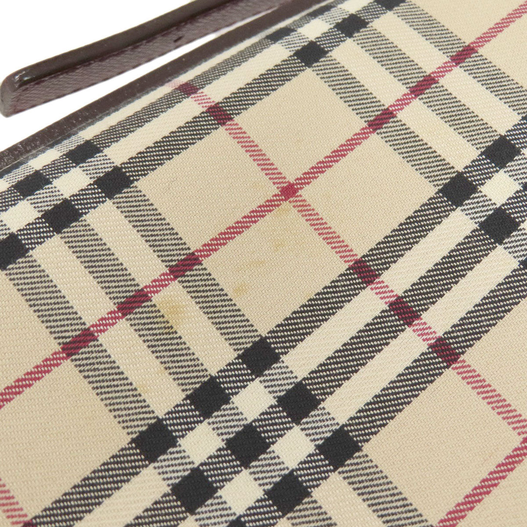 BURBERRY Handbag Canvas, Leather beige Nova Check Women Used Authentic