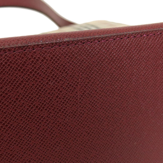 BURBERRY Handbag Canvas, Leather beige Nova Check Women Used Authentic