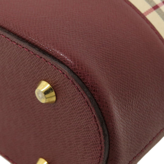 BURBERRY Handbag Canvas, Leather beige Nova Check Women Used Authentic