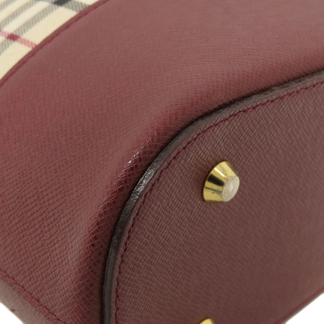 BURBERRY Handbag Canvas, Leather beige Nova Check Women Used Authentic