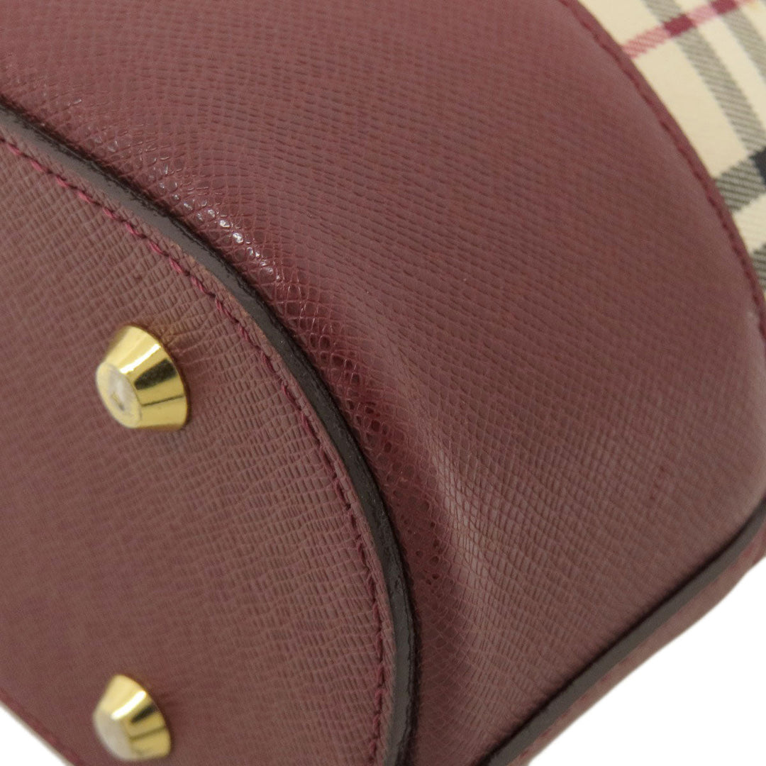 BURBERRY Handbag Canvas, Leather beige Nova Check Women Used Authentic