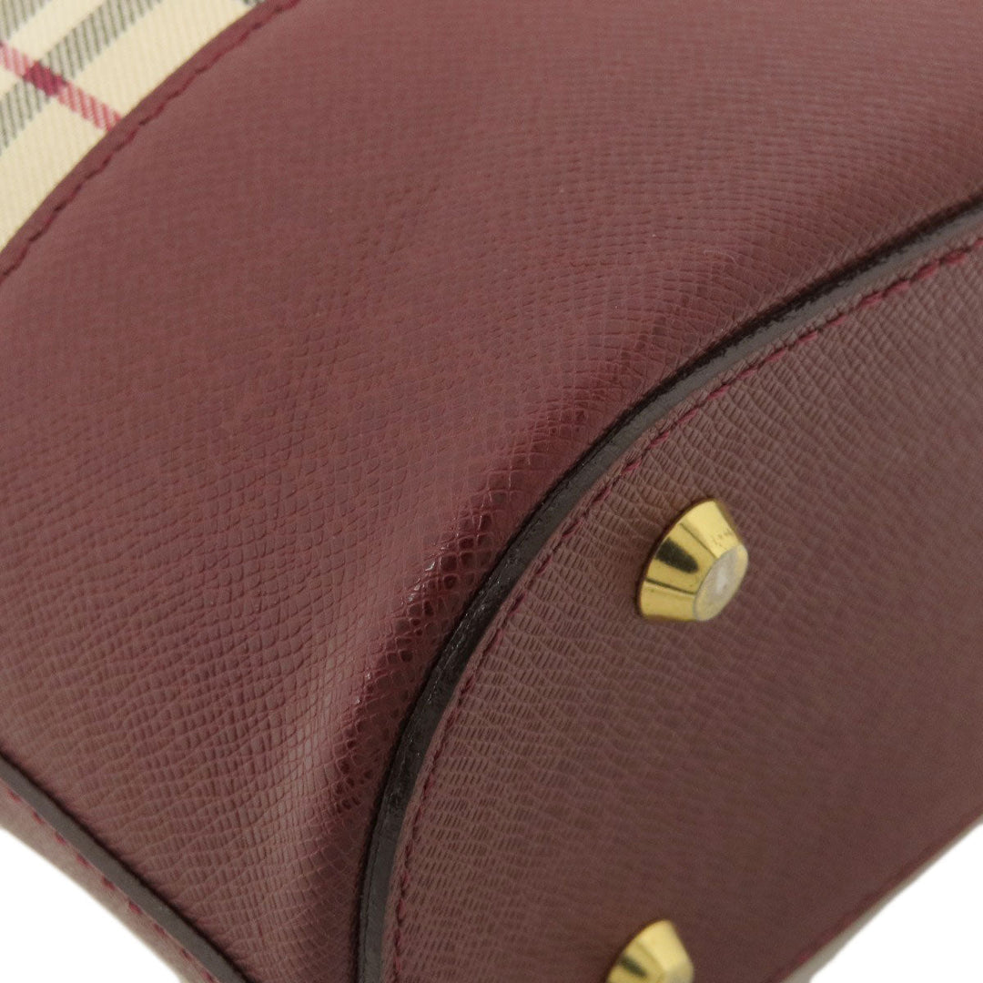 BURBERRY Handbag Canvas, Leather beige Nova Check Women Used Authentic