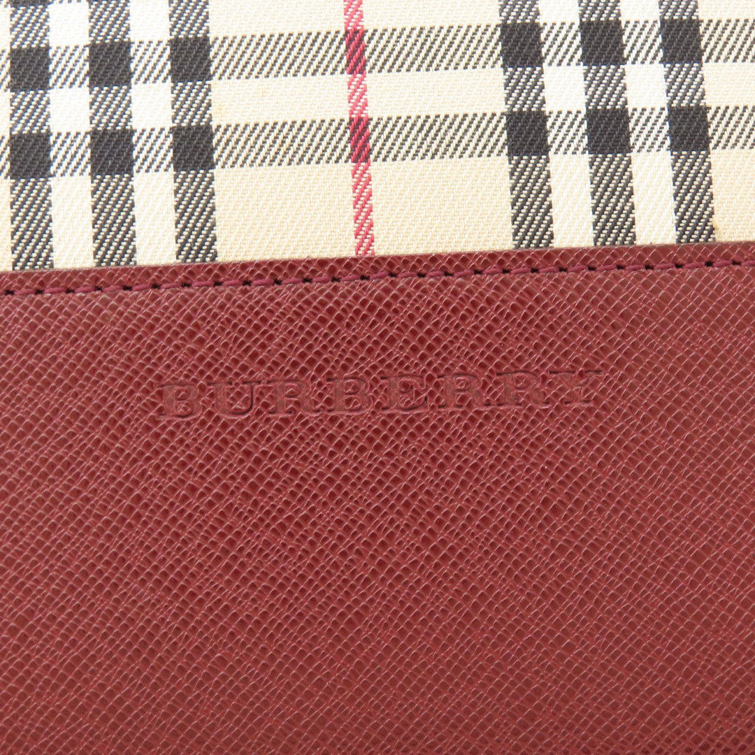 BURBERRY Handbag Canvas, Leather beige Nova Check Women Used Authentic