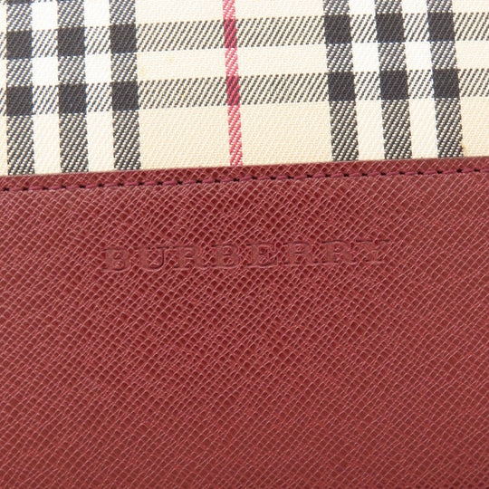 BURBERRY Handbag Canvas, Leather beige Nova Check Women Used Authentic