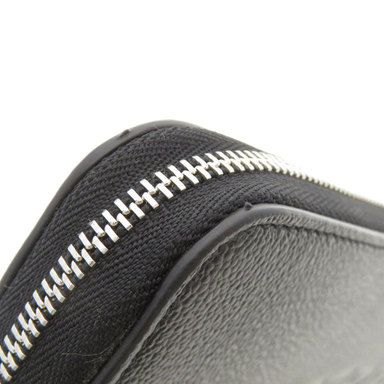 BURBERRY Long Wallet Purse leather black Logo motif mens(Unisex) Used Authentic