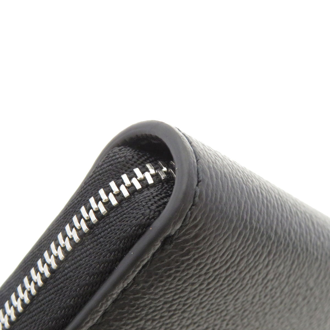 BURBERRY Long Wallet Purse leather black Logo motif mens(Unisex) Used Authentic