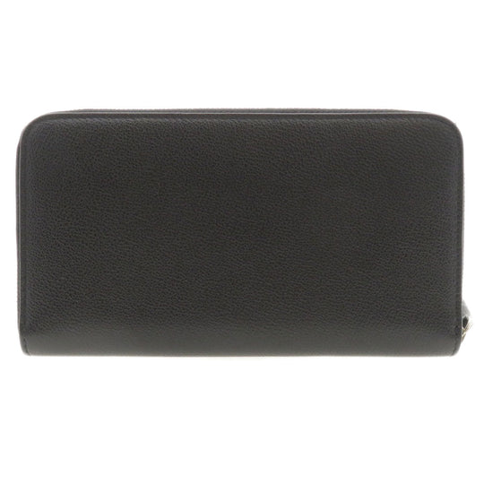 BURBERRY Long Wallet Purse leather black Logo motif mens(Unisex) Used Authentic