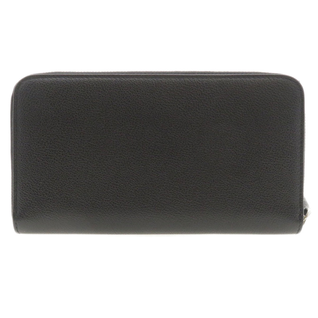 BURBERRY Long Wallet Purse leather black Logo motif mens(Unisex) Used Authentic