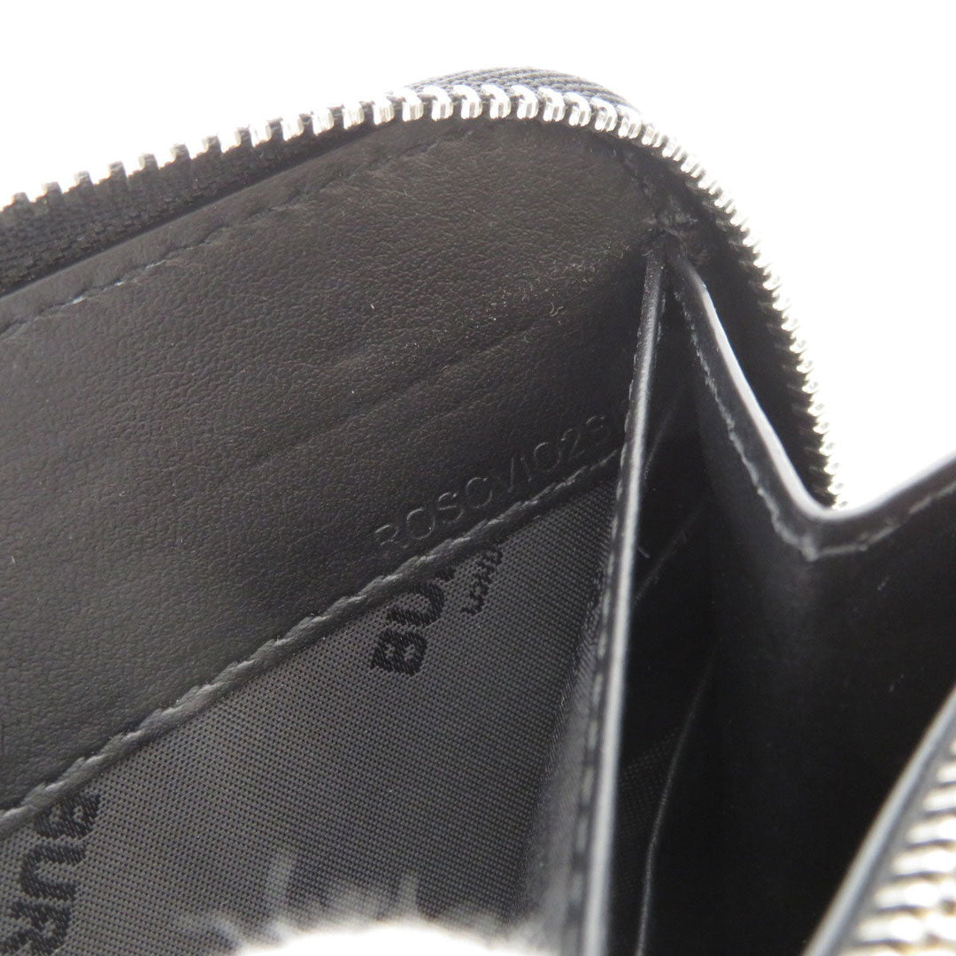BURBERRY Long Wallet Purse leather black Logo motif mens(Unisex) Used Authentic
