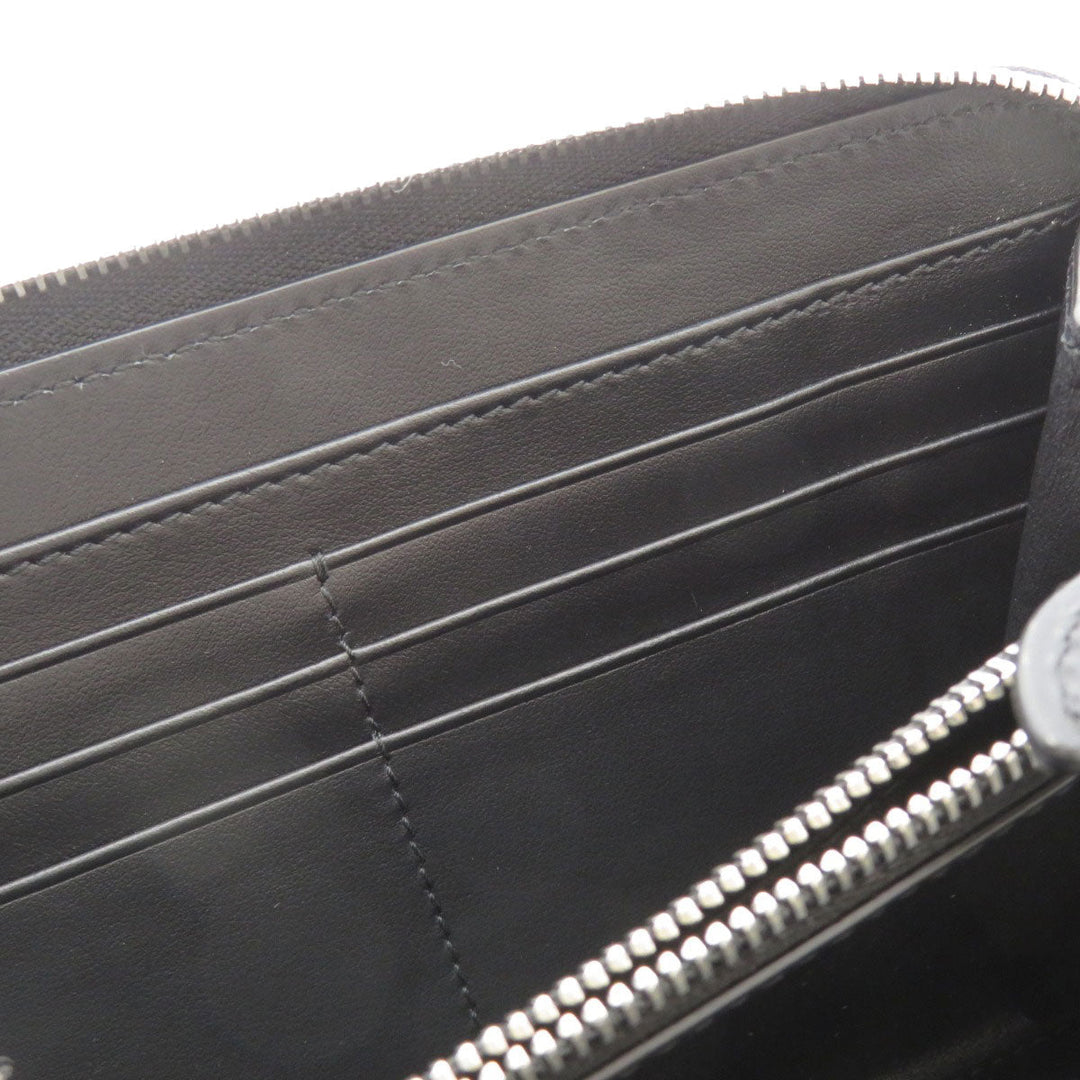 BURBERRY Long Wallet Purse leather black Logo motif mens(Unisex) Used Authentic