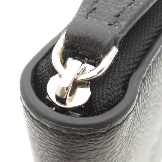 BURBERRY Long Wallet Purse leather black Logo motif mens(Unisex) Used Authentic