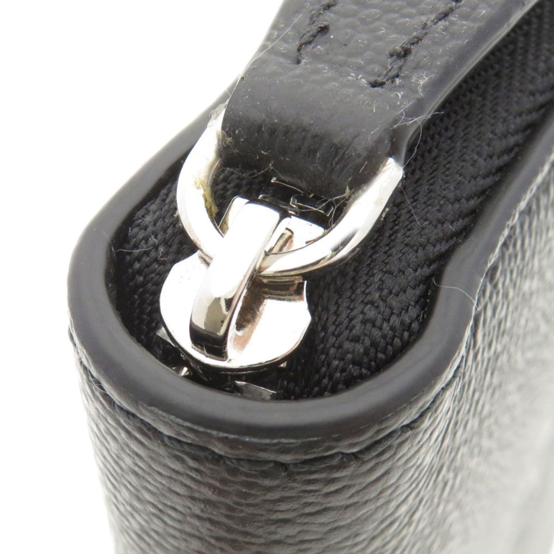 BURBERRY Long Wallet Purse leather black Logo motif mens(Unisex) Used Authentic