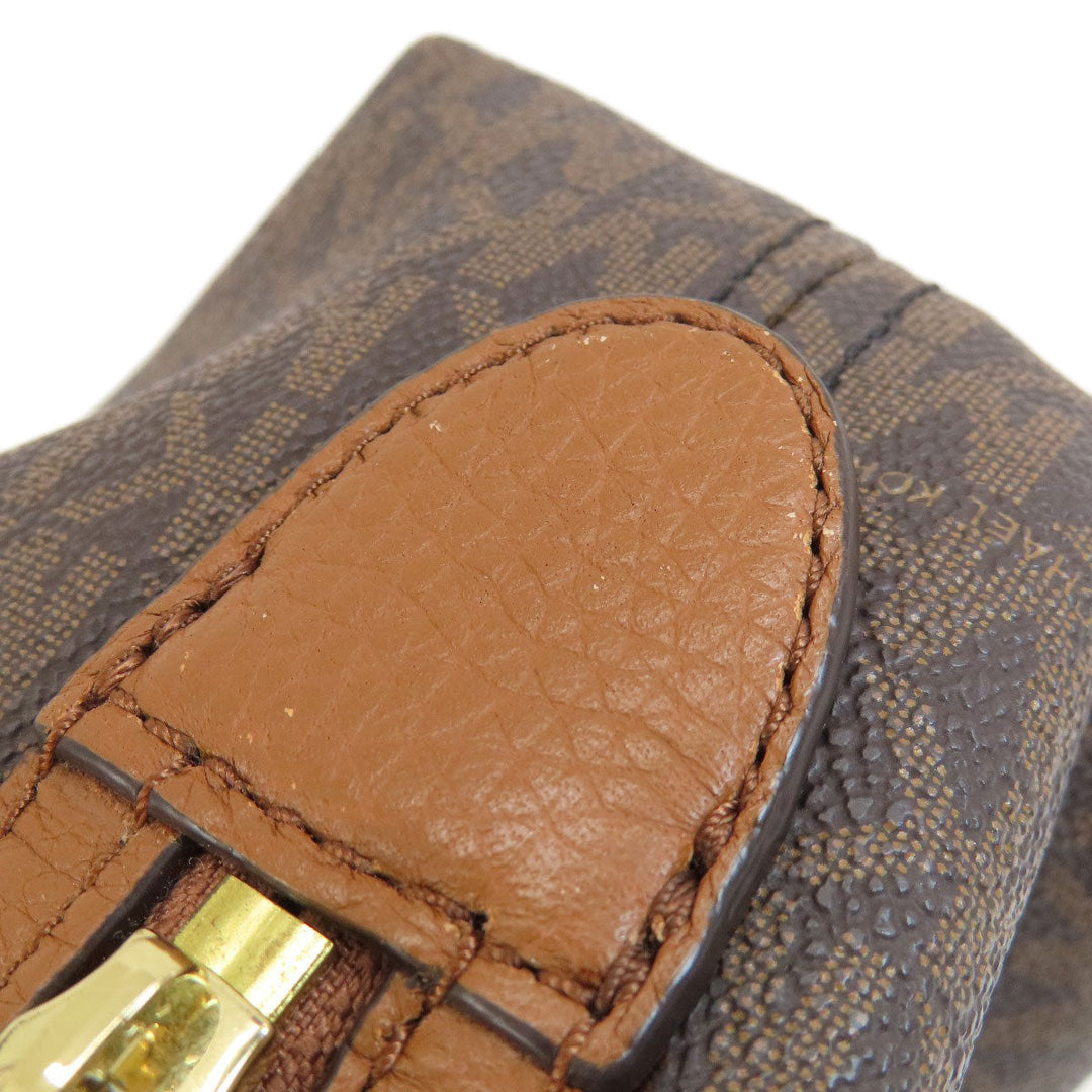 MICHAEL KORS Shoulder Bag PVC Brown MK signature Women Used Authentic