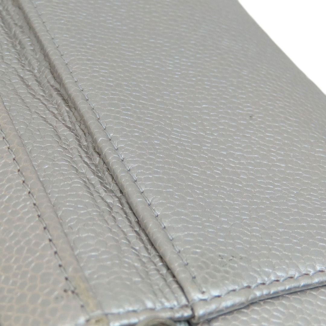 CHANEL Shoulder Bag Caviar skin Silver CC Filigree Vanity Bag SilverMetal