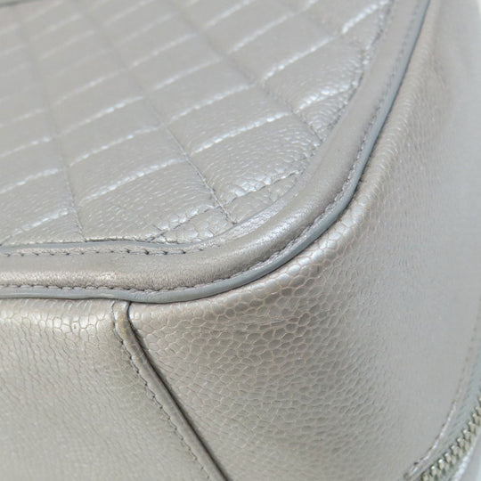 CHANEL Shoulder Bag Caviar skin Silver CC Filigree Vanity Bag SilverMetal