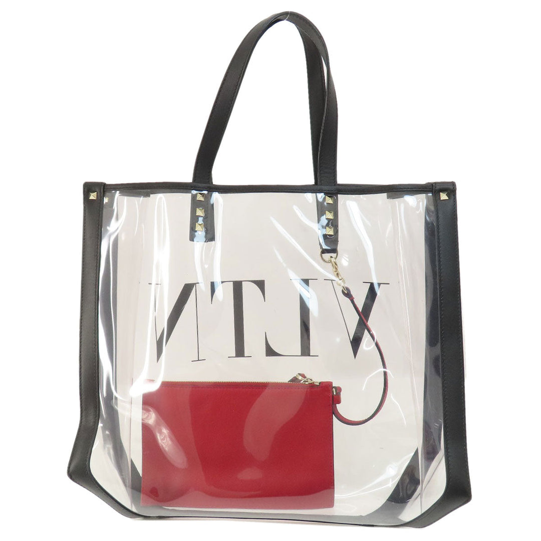 VALENTINO Handbag leather Transparent Clear tote