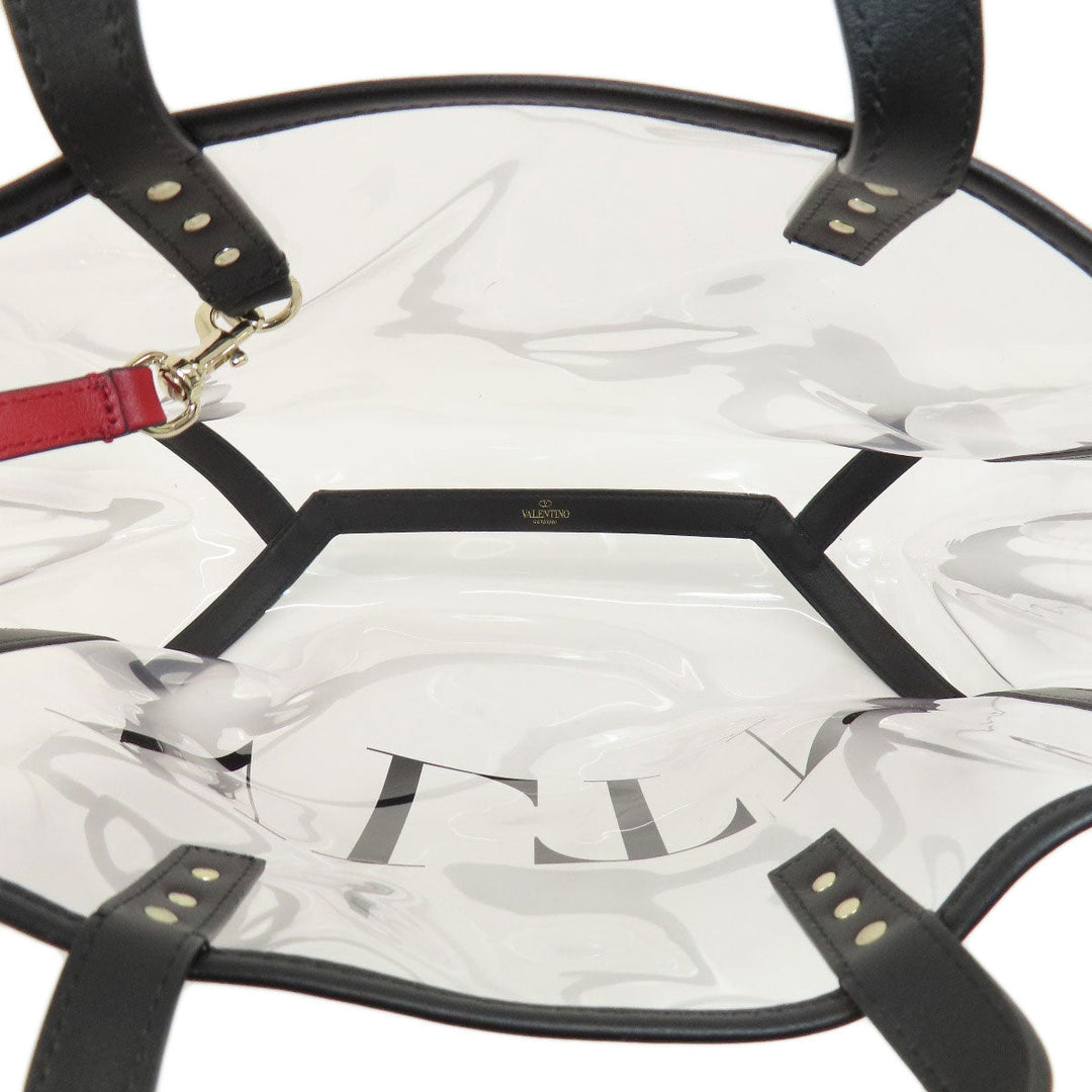 VALENTINO Handbag leather Transparent Clear tote