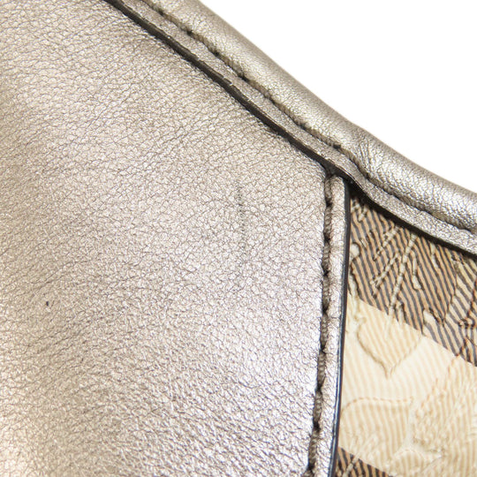 BURBERRY Handbag PVC beige Nova Check Flower Embossed Women Used Authentic