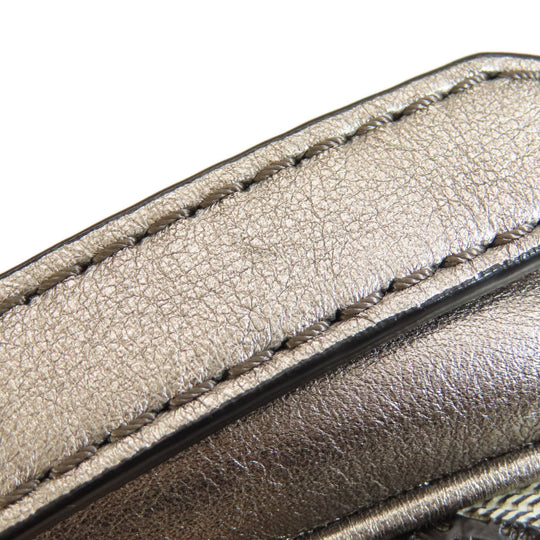 BURBERRY Handbag PVC beige Nova Check Flower Embossed Women Used Authentic