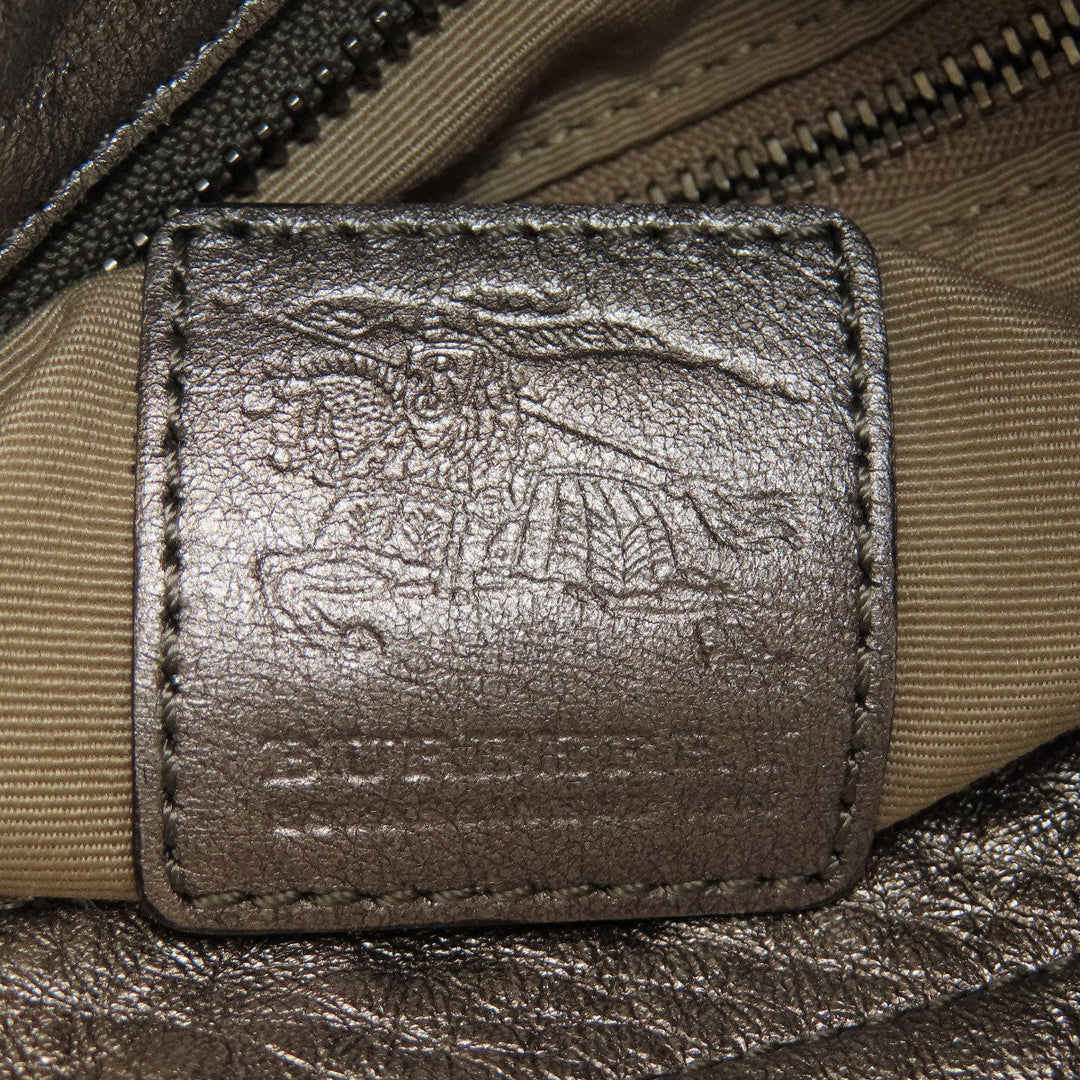 BURBERRY Handbag PVC beige Nova Check Flower Embossed Women Used Authentic