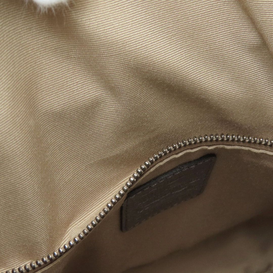 BURBERRY Handbag PVC beige Nova Check Flower Embossed Women Used Authentic