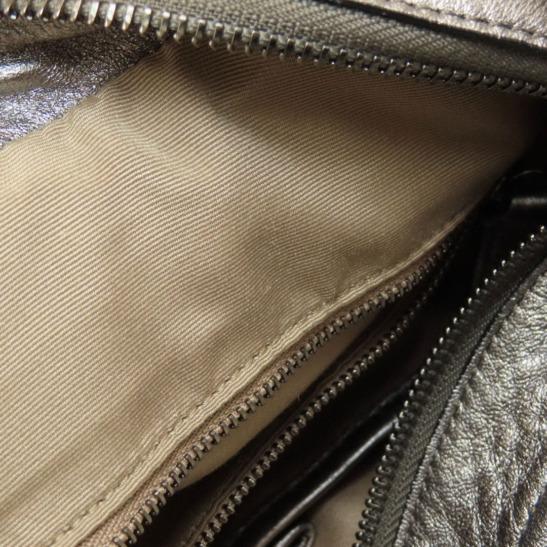 BURBERRY Handbag PVC beige Nova Check Flower Embossed Women Used Authentic