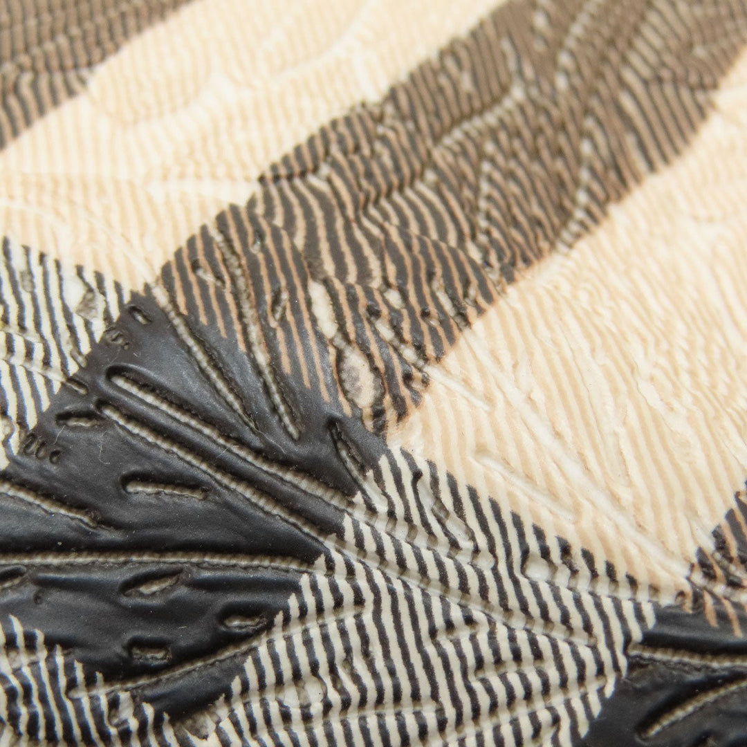 BURBERRY Handbag PVC beige Nova Check Flower Embossed Women Used Authentic