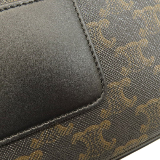 CELINE Shoulder Bag PVC, Leather Brown Triomphe Women Used Authentic