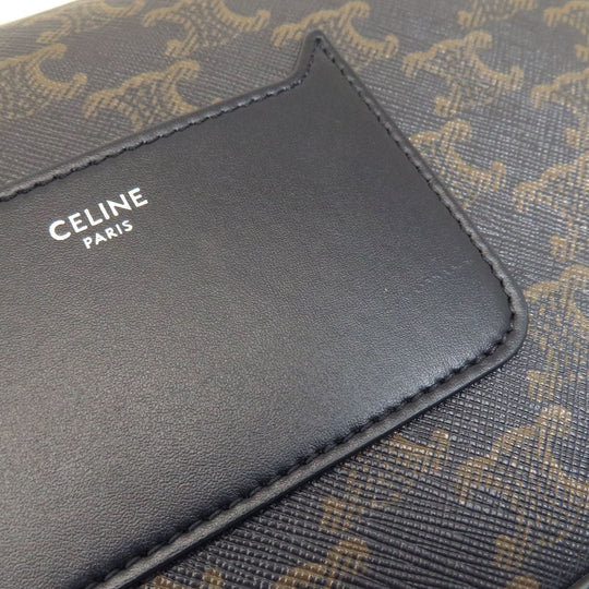 CELINE Shoulder Bag PVC, Leather Brown Triomphe Women Used Authentic