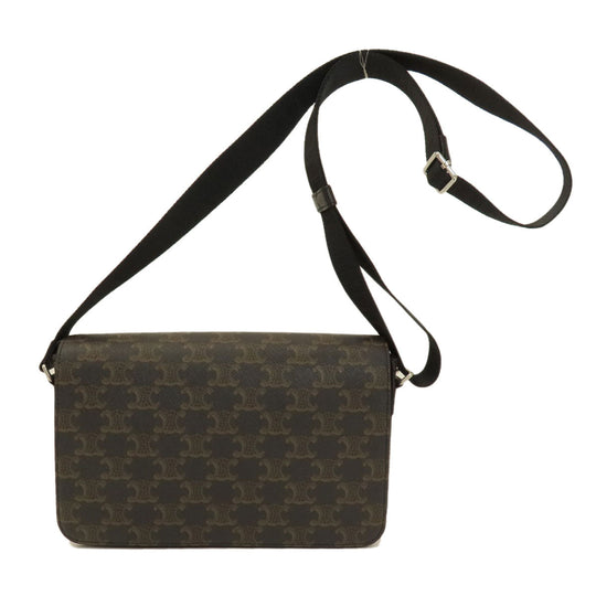 CELINE Shoulder Bag PVC, Leather Brown Triomphe Women Used Authentic