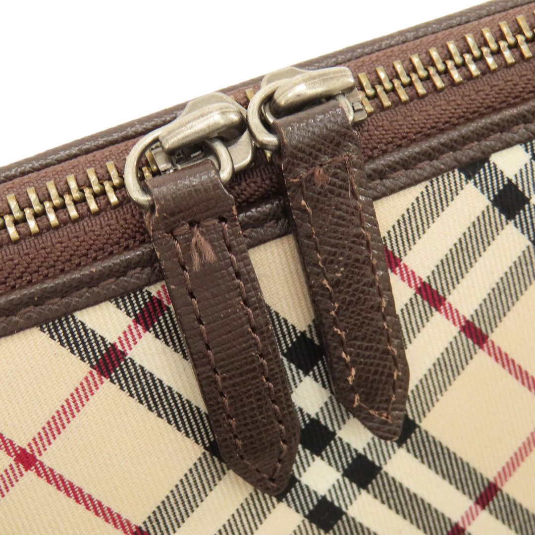 BURBERRY Handbag Canvas, Leather Brown Nova Check Women Used Authentic