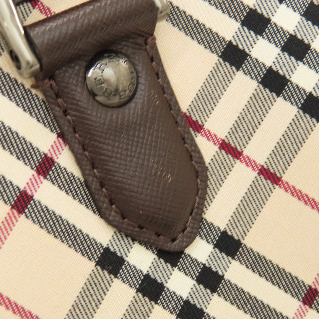 BURBERRY Handbag Canvas, Leather Brown Nova Check Women Used Authentic