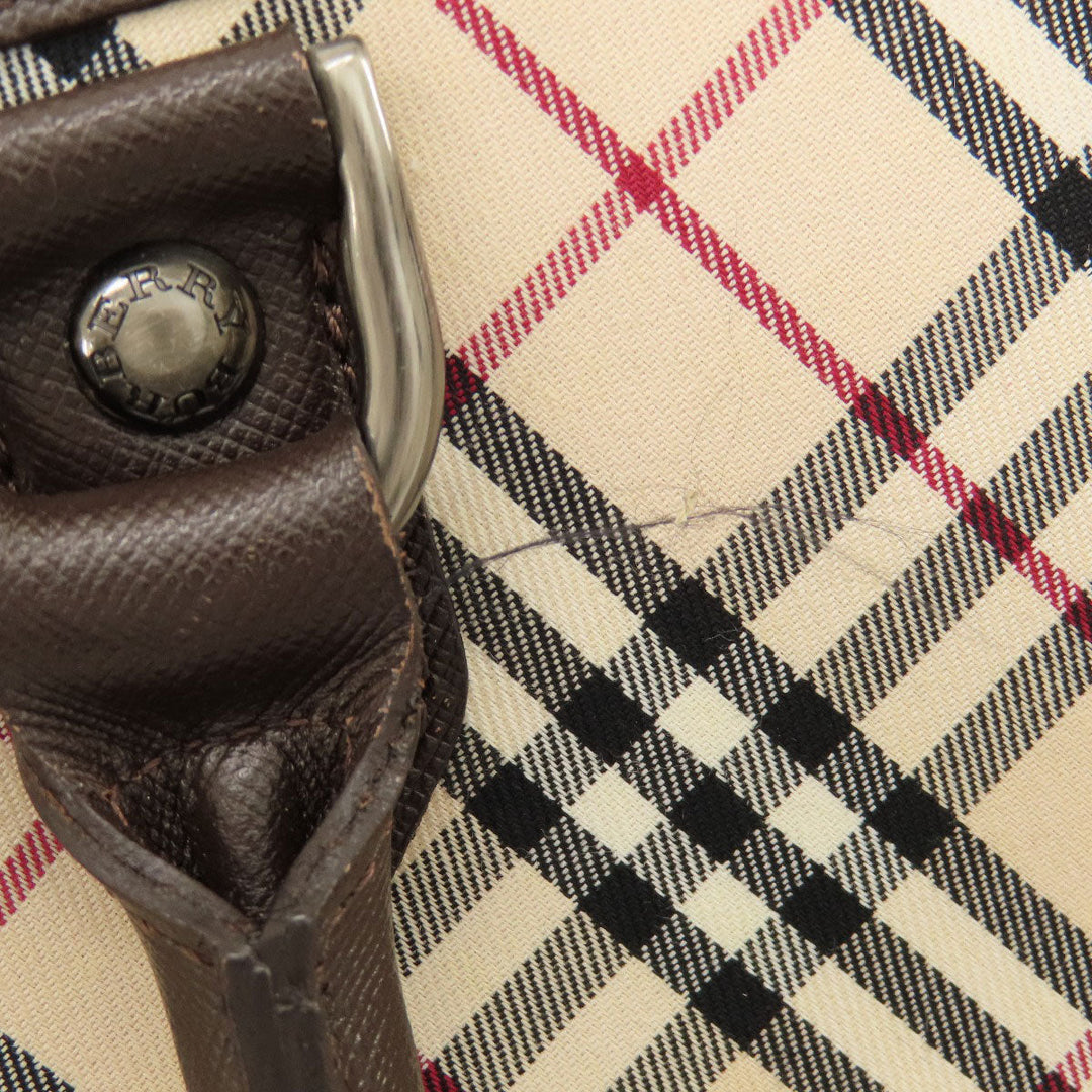 BURBERRY Handbag Canvas, Leather Brown Nova Check Women Used Authentic