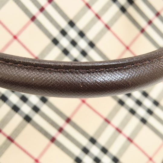 BURBERRY Handbag Canvas, Leather Brown Nova Check Women Used Authentic