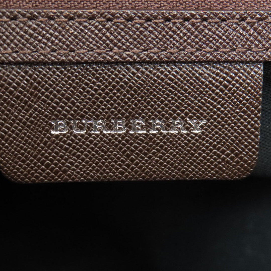 BURBERRY Handbag Canvas, Leather Brown Nova Check Women Used Authentic
