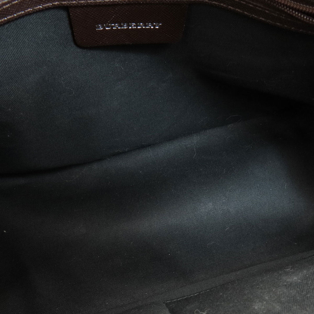 BURBERRY Handbag Canvas, Leather Brown Nova Check Women Used Authentic