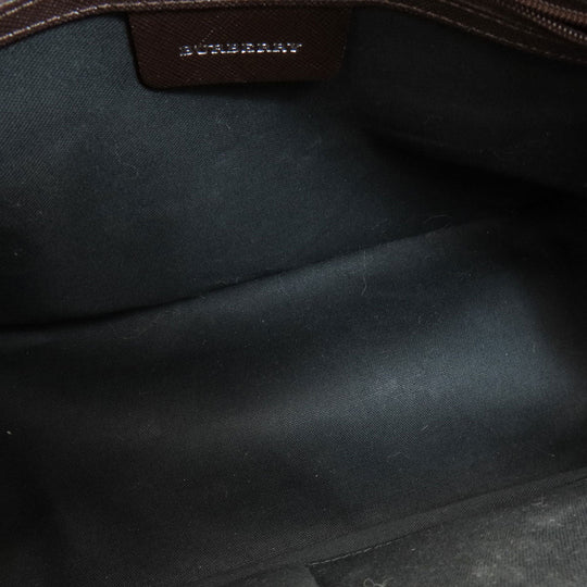 BURBERRY Handbag Canvas, Leather Brown Nova Check Women Used Authentic
