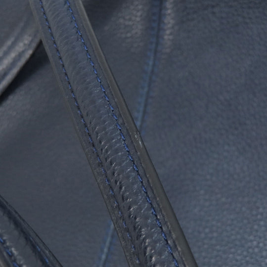 COACH Tote Bag F54687 leather Navy logoMetal 2WAY Women Used Authentic