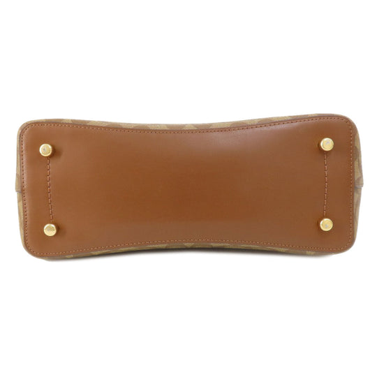 COACH Tote Bag F48735 PVC Brown logo signature Women Used Authentic