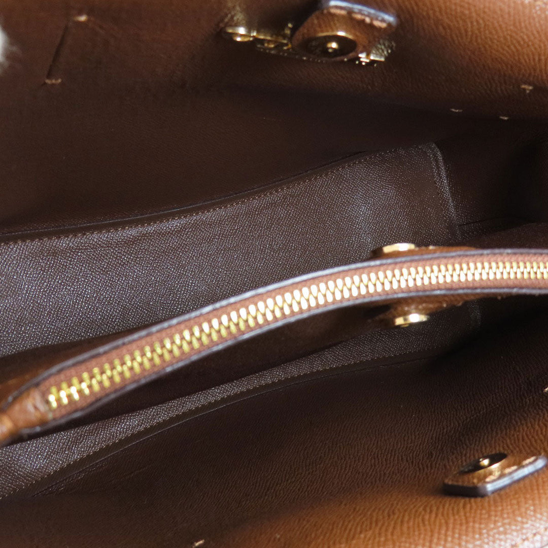 COACH Tote Bag F48735 PVC Brown logo signature Women Used Authentic