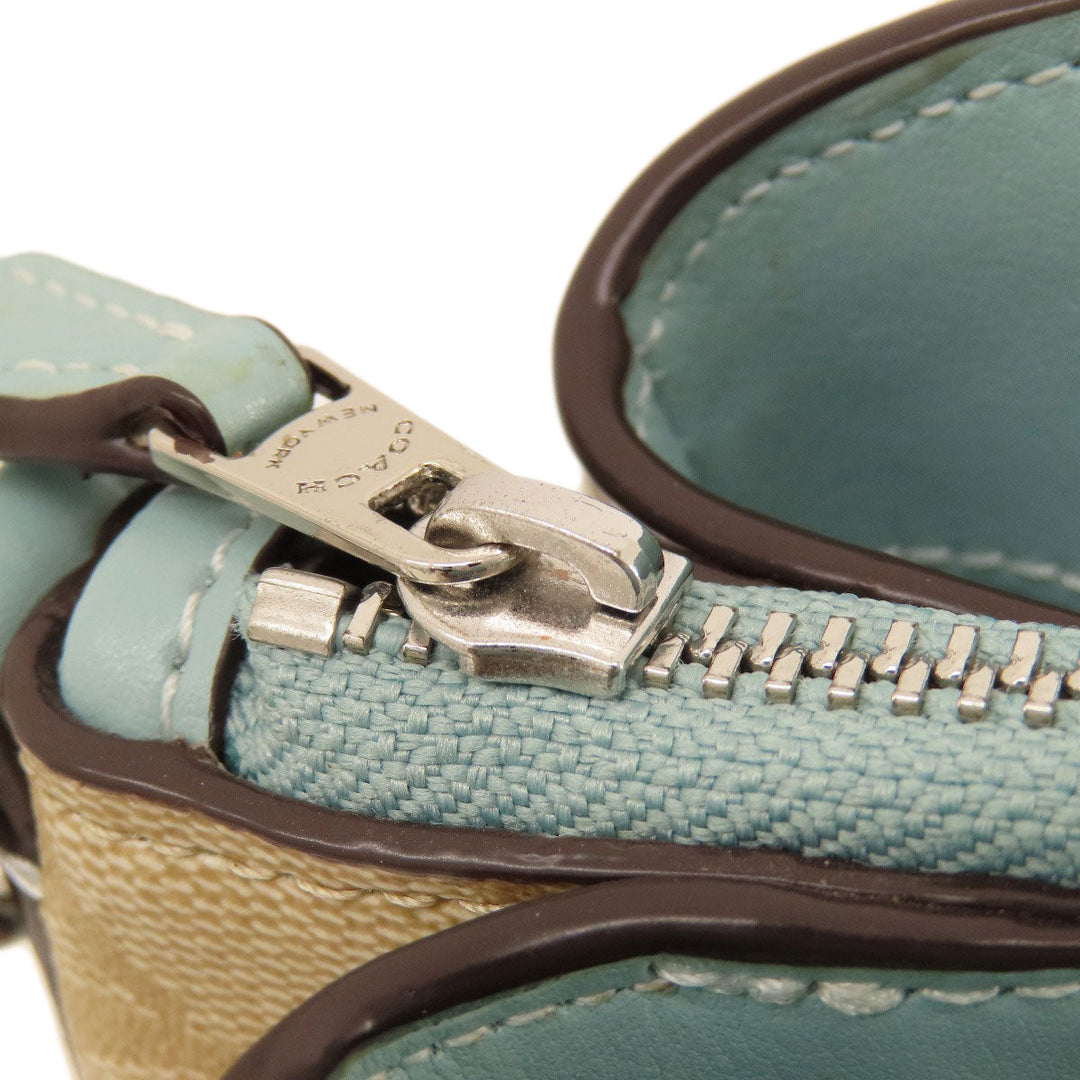 COACH Handbag F29683 PVC, Leather beige Signature 2WAY Women Used Authentic