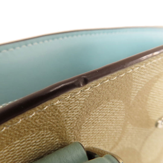 COACH Handbag F29683 PVC, Leather beige Signature 2WAY Women Used Authentic