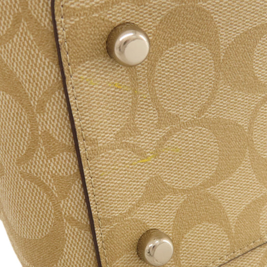 COACH Handbag F29683 PVC, Leather beige Signature 2WAY Women Used Authentic