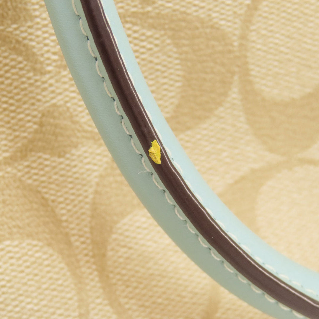 COACH Handbag F29683 PVC, Leather beige Signature 2WAY Women Used Authentic