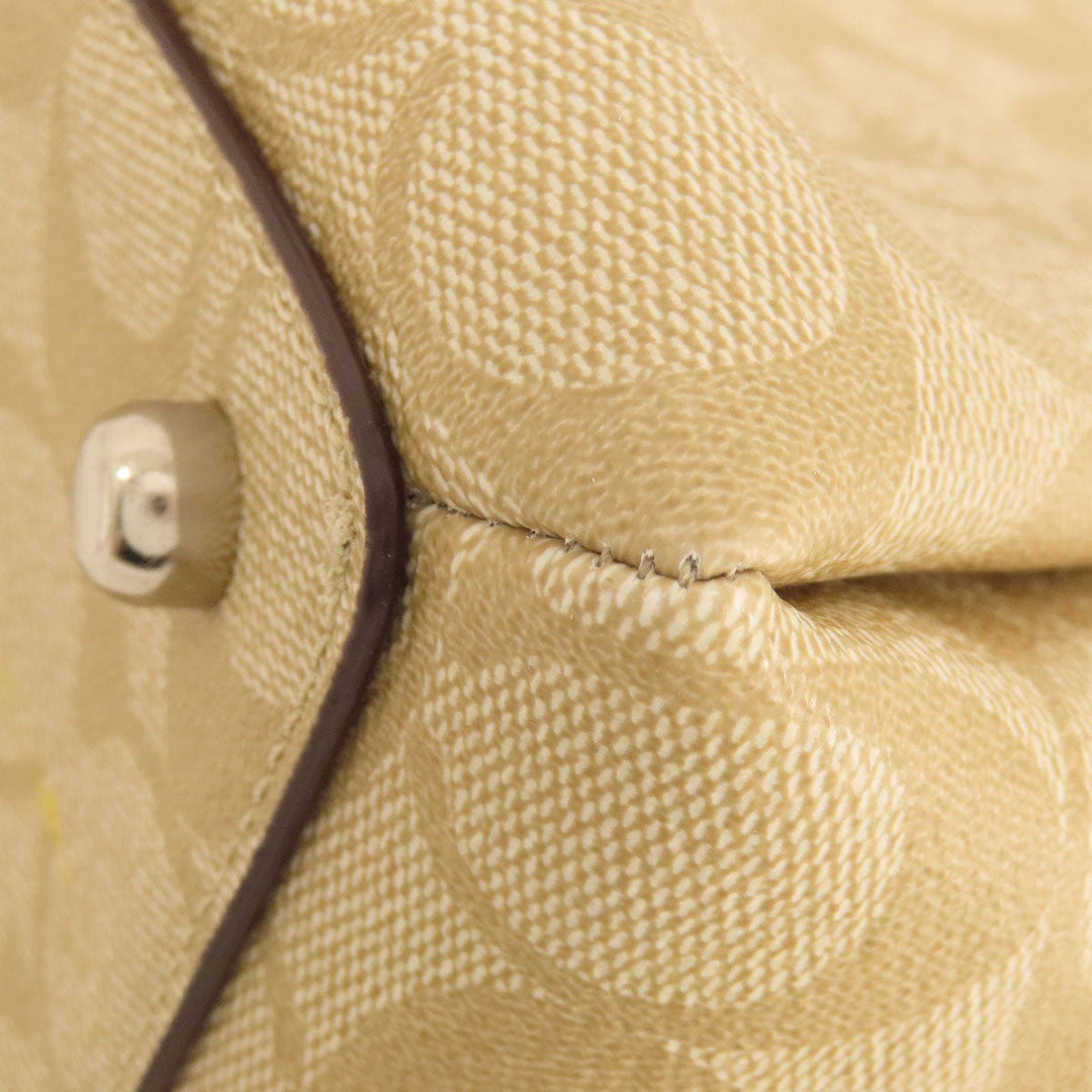 COACH Handbag F29683 PVC, Leather beige Signature 2WAY Women Used Authentic