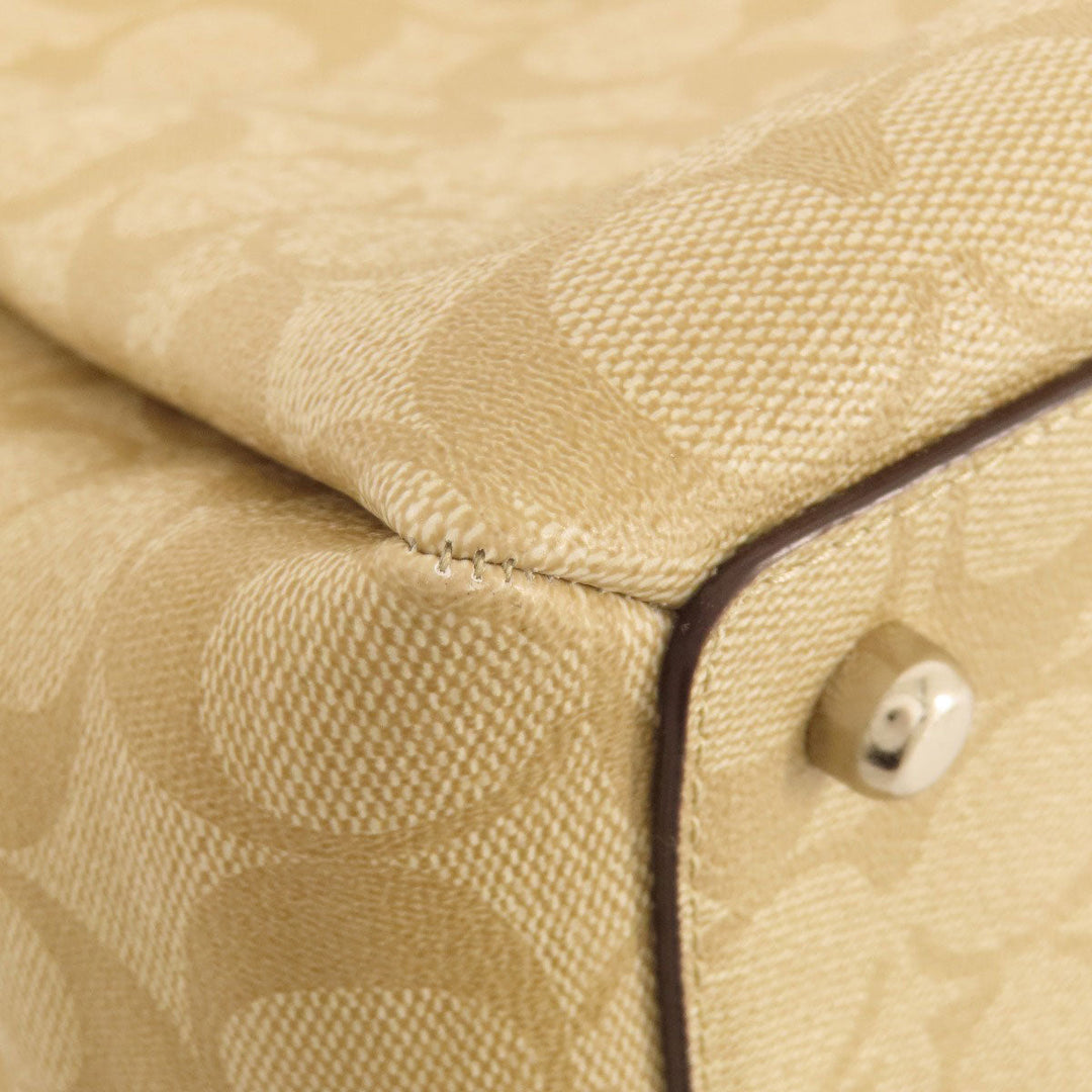 COACH Handbag F29683 PVC, Leather beige Signature 2WAY Women Used Authentic